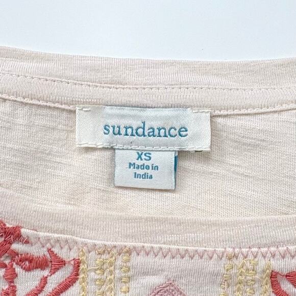 Sundance Monterra Embroidered Top Size XS Boho Fringe Feminine Western Pink - Picture 7 of 11